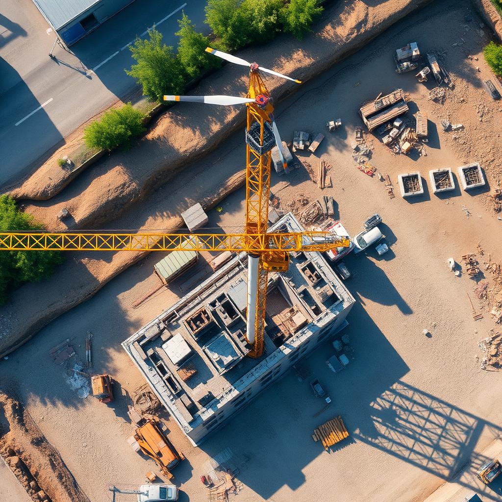 Aerial construction progress photograph